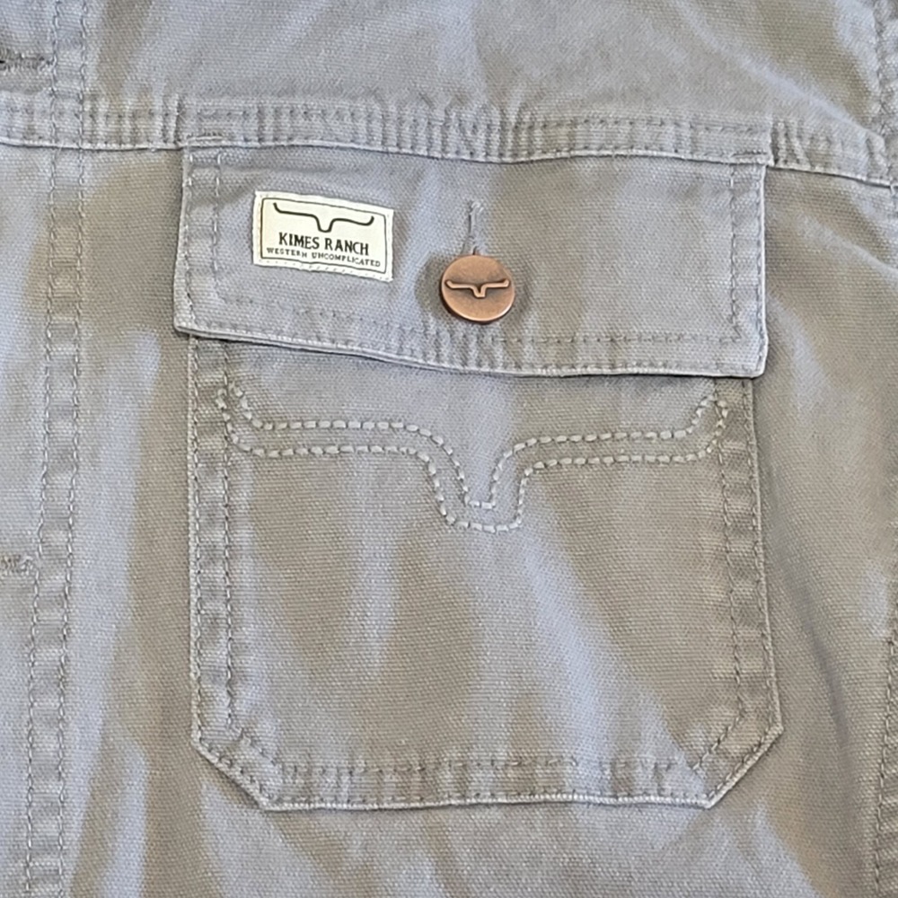 Kimes Ranch Light Gray Worker Jacket with Brown Corduroy Collar - Picture 6 of 16